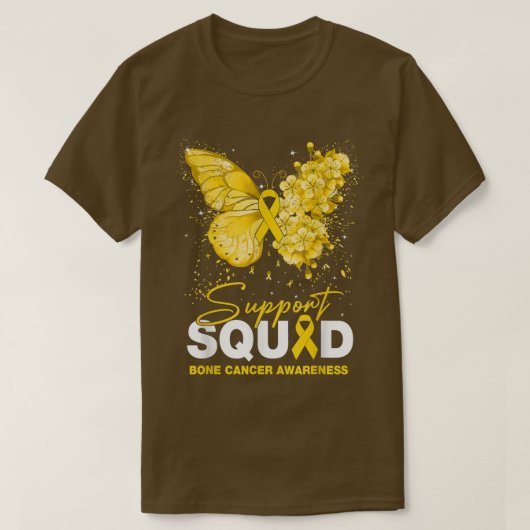Butterfly Support Squad Bone Cancer Awareness T-Shirt (Design vorne)