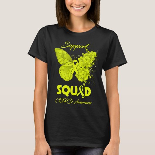 Butterfly Support Squad COPD Bewusstsein T-Shirt (Vorderseite)