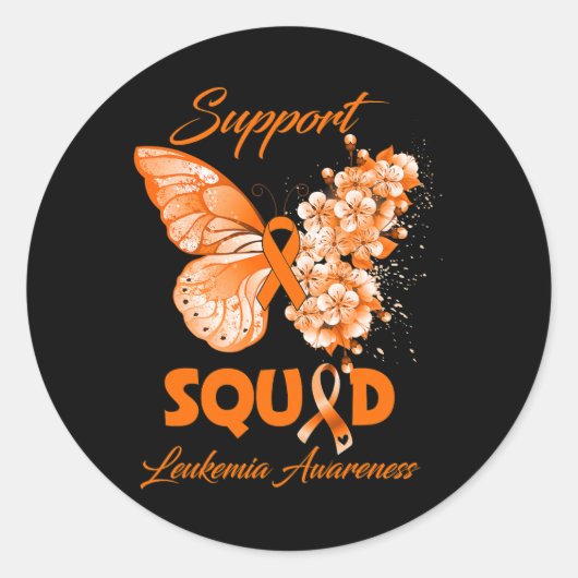 Butterfly Support Squad Leukämie Bewusstsein Runder Aufkleber (Vorderseite)