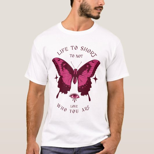 Butterfly SVG | Life Too Short Quote T-Shirt (Vorderseite)