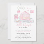 Butterfly Swan Princess Pink Girl Baby Shower Einladung (Vorderseite)