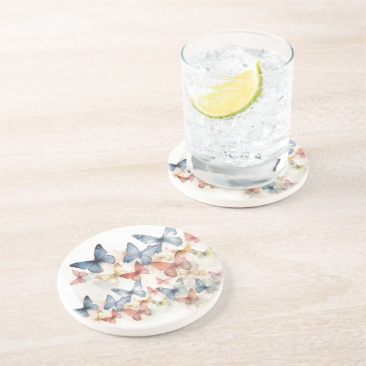 Butterfly Swarm Sandstone Untersetzer (Seite)