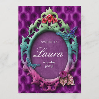 Butterfly Sweet 16 Vintag Garden Party einladen Einladung
