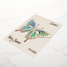 Butterfly Sweet Palette Baby Dusche Rose Gold Folieneinladung