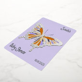 Butterfly Sweet Palette Baby Dusche Silber Folieneinladung (Gedreht)