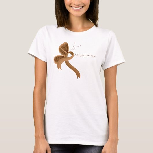 Butterfly-T - Shirt "Brown Awareness Ribbon" (Vorderseite)