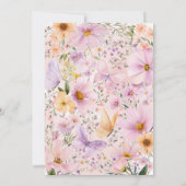Butterfly Taufe Floral Pink Lila Girl Einladung (Rückseite)