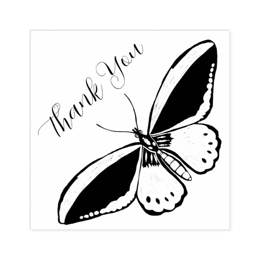 Butterfly Thank You Ink Stamp  Gummistempel (Prägung)