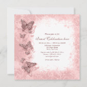 Butterfly Thema Hochzeit Verlobung Geburtstag Einladung (Rückseite)