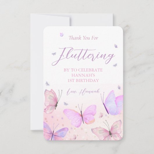 Butterfly Theme Danke Karte (Vorderseite)
