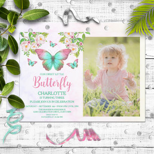 Butterfly Theme Girls Geburtstagsparty Einladung