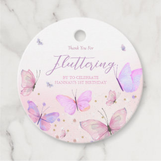 Butterfly Theme Round-Gefallen-Tags Geschenkanhänger