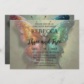 Butterfly Three und kostenlose Einladungen zum Geb (Vorne/Hinten)