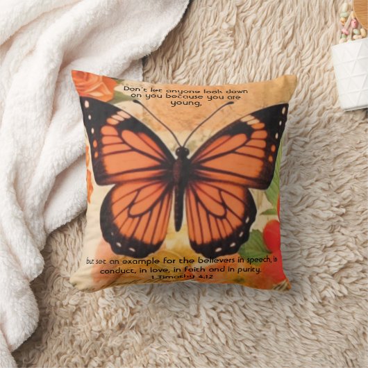 Butterfly Throw Pillow 1 Timothy 4:12 Kissen (Decke)