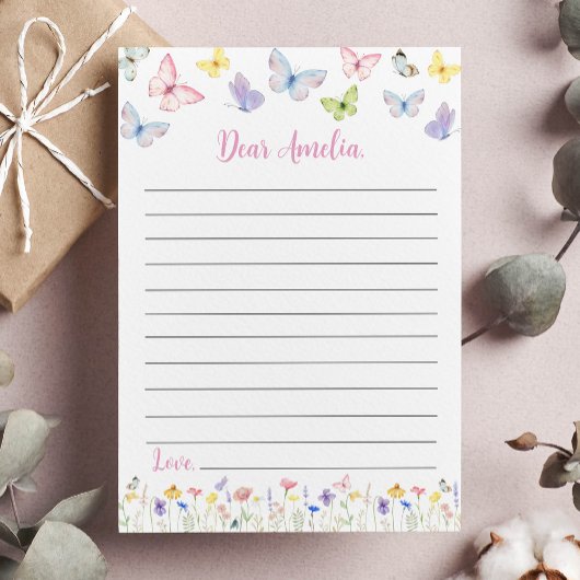 Butterfly Time Capsule Note Card Dankeskarte