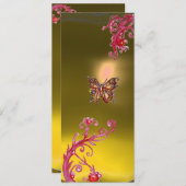 BUTTERFLY TOPAZ , gelb hellrosa violett Einladung (Vorne/Hinten)