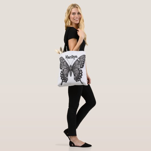 Butterfly Tote Bag, Niedlich Butterfly Tasche (Am Model)