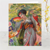 Butterfly Touch Big Grußkarte Karte (Gelbe Blume)