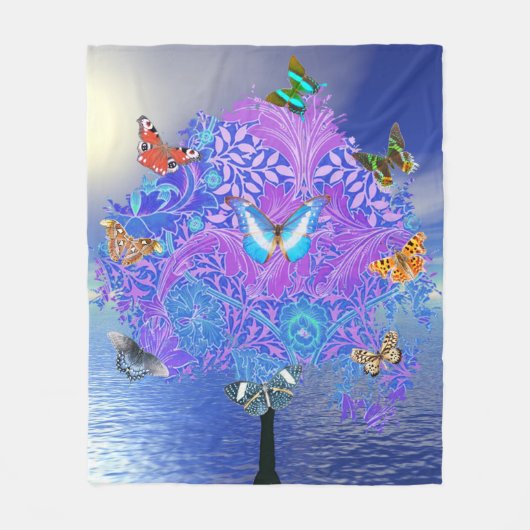 Butterfly Tree Fleece Blanket (Vorderseite)