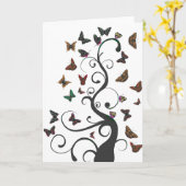 Butterfly Tree Karte (Gelbe Blume)