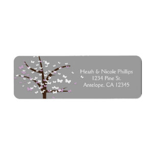 Butterfly Tree Lavender & Gray Address Labels