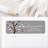 Butterfly Tree Modern Gray Address Labels (Insitu)