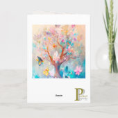 Butterfly Tree Wasserfarbe Gruß/Anmerkung Karte (Rückseite)