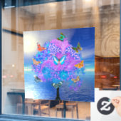 Butterfly Tree Window Cloning Fensteraufkleber (Café-Fenster)