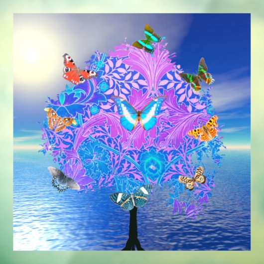 Butterfly Tree Window Cloning Fensteraufkleber (Blatt 3)