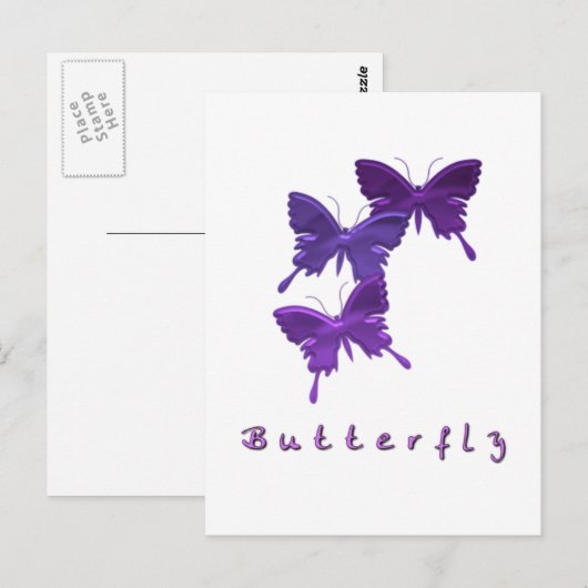 Butterfly Trio Postkarte (Vorne/Hinten)