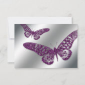 Butterfly UAWG Wedding Repcard Lila RSVP Karte (Rückseite)