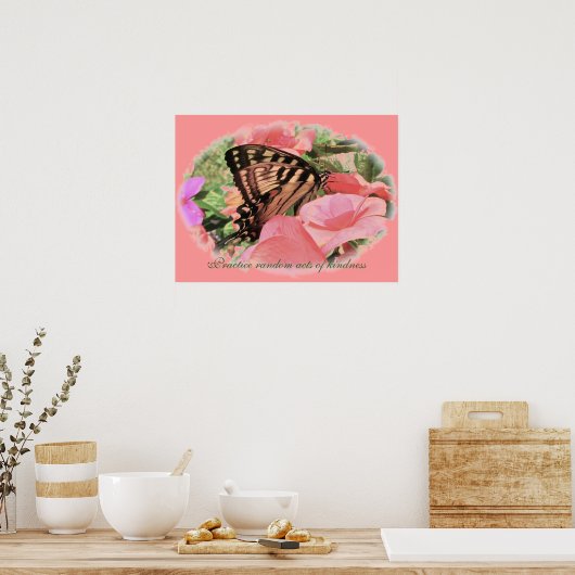 Butterfly Üben Sie willkürliche Handlungen der Fre Poster (Küche)