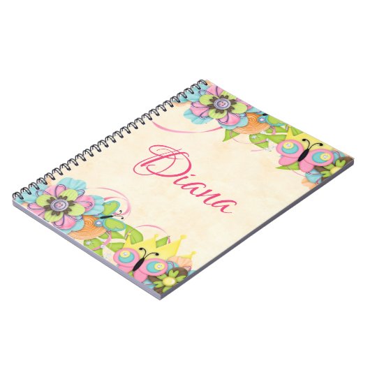Butterfly und Button Personalisiertes Notebook Notizblock (Linke Seite)