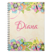 Butterfly und Button Personalisiertes Notebook Notizblock (Vorderseite)