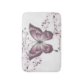 Butterfly und Cherry Blossom Mauve Badematte (Vorderseite Vertikal)