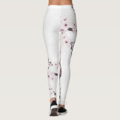 Butterfly und Cherry Blossom Mauve Leggings (Rückseite)