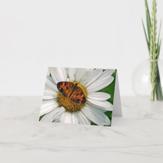 Butterfly und Daisy Note Card Karte (Vorderseite)