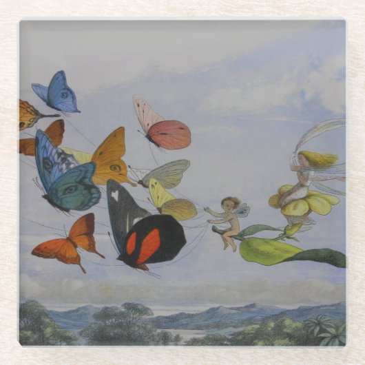 Butterfly und Fairy Queen Butterfys Fairies Glasuntersetzer (Vorderseite)