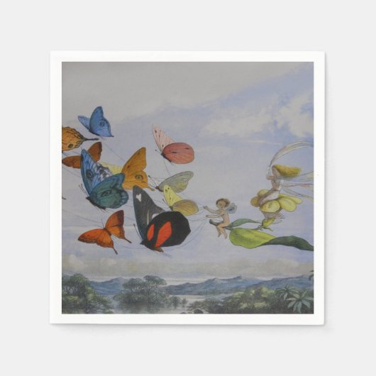 Butterfly und Fairy Queen Butterfys Fairies Serviette (Vorderseite)