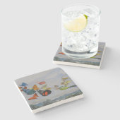 Butterfly und Fairy Queen Butterfys Fairies Steinuntersetzer (Seitenansicht)