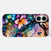 Butterfly und Fantasy-Blume Case-Mate iPhone Hülle (Rückseite (Horizontal))