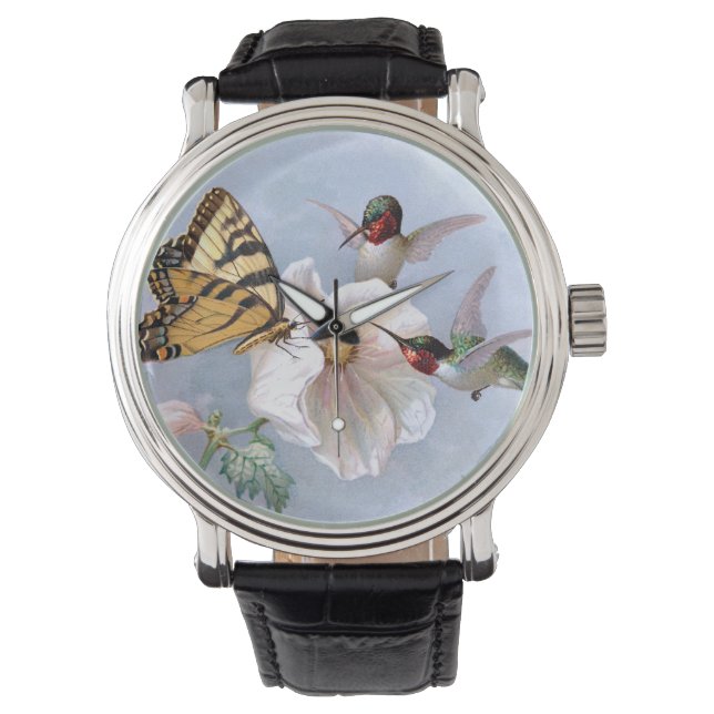 Butterfly und Hummingbirds Armbanduhr (Vorderseite)