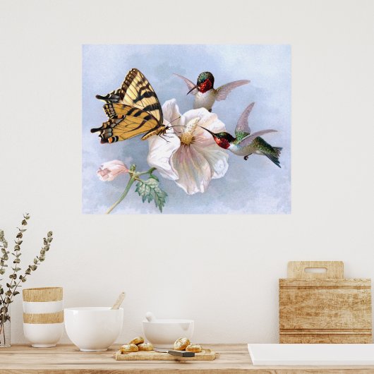 Butterfly und Hummingbirds Poster (Küche)