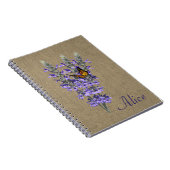 Butterfly und Lavender Blume SpiralNotebook Notizblock (Rechte Seite)