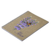 Butterfly und Lavender Blume SpiralNotebook Notizblock (Linke Seite)