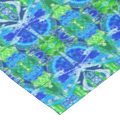 Butterfly und Medallion Batik Muster in Blau Tischdecke (Schrägansicht)