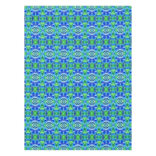 Butterfly und Medallion Batik Muster in Blau Tischdecke (Vorderseite)