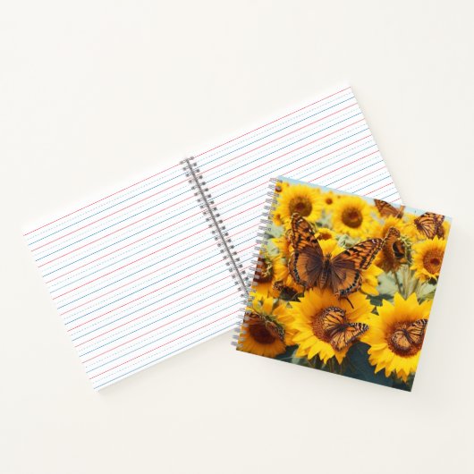 Butterfly und Su7nflower SpiralNotebook Notizblock (Innenseite)