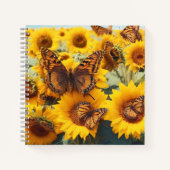 Butterfly und Su7nflower SpiralNotebook Notizblock (Vorderseite)