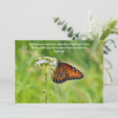 Butterfly und Wildblume Bibel Verse Kunstkarte Dankeskarte (Stehend Vorderseite)